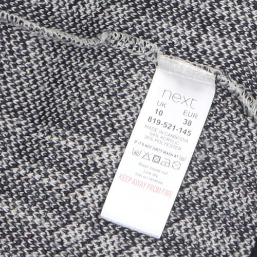 Next Women’s Grey Check Collared Knit Cardigan Size 10