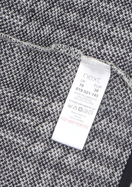 Next Women’s Grey Check Collared Knit Cardigan Size 10
