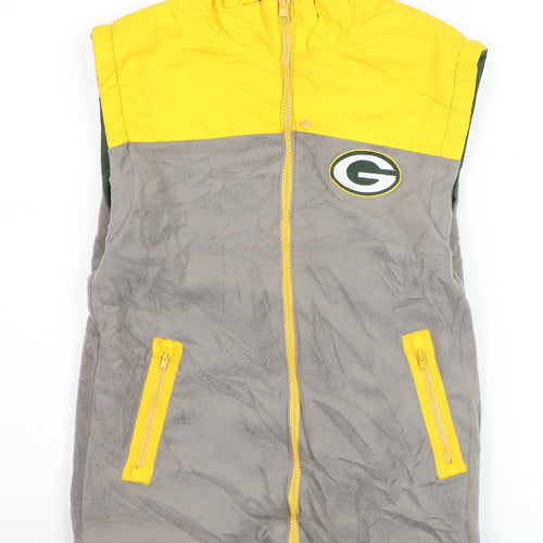 Reebok Mens Yellow Grey Reversible Packers Bodywarmer M Polyester