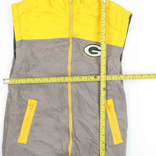 Reebok Mens Yellow Grey Reversible Packers Bodywarmer M Polyester