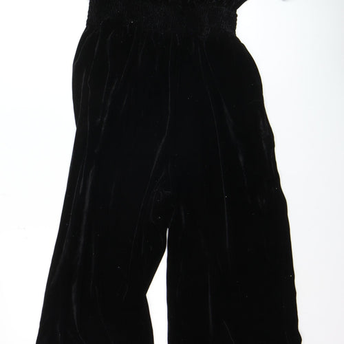 Disco Kids Girls Black Velvet Jumpsuit Short Sleeve Size M Partywear