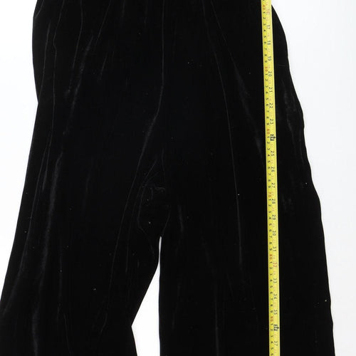 Disco Kids Girls Black Velvet Jumpsuit Short Sleeve Size M Partywear