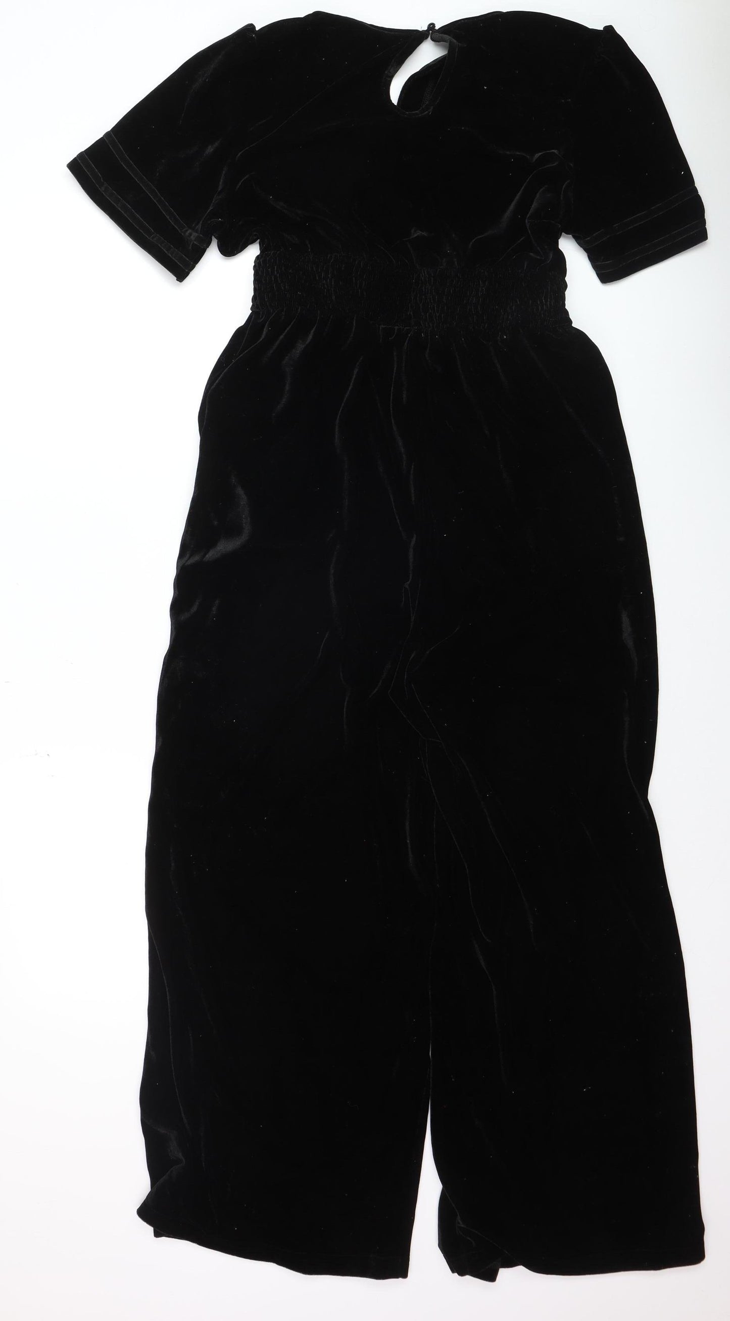 Disco Kids Girls Black Velvet Jumpsuit Short Sleeve Size M Partywear