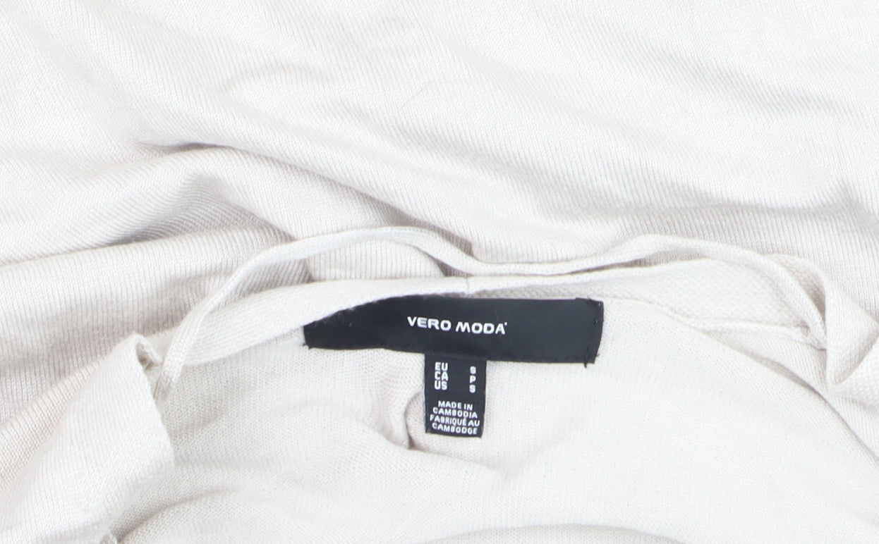 Vero Moda Women’s Ivory Long Sleeve Open Knit Cardigan Size S