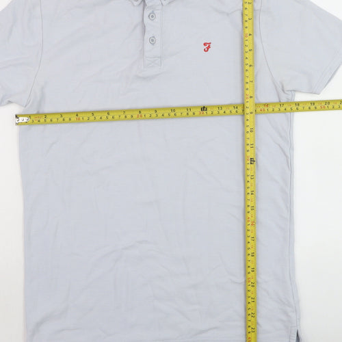 Farah Jeans Boys Blue Polo Shirt 14-15 Years Short Sleeve Cotton Blend