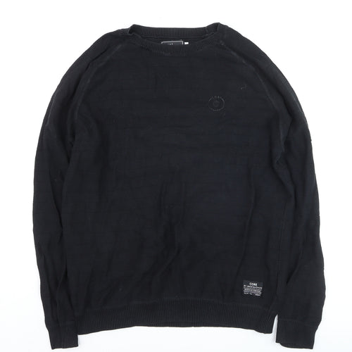 Jack & Jones Men’s Black Cotton Crew Neck Jumper Size L