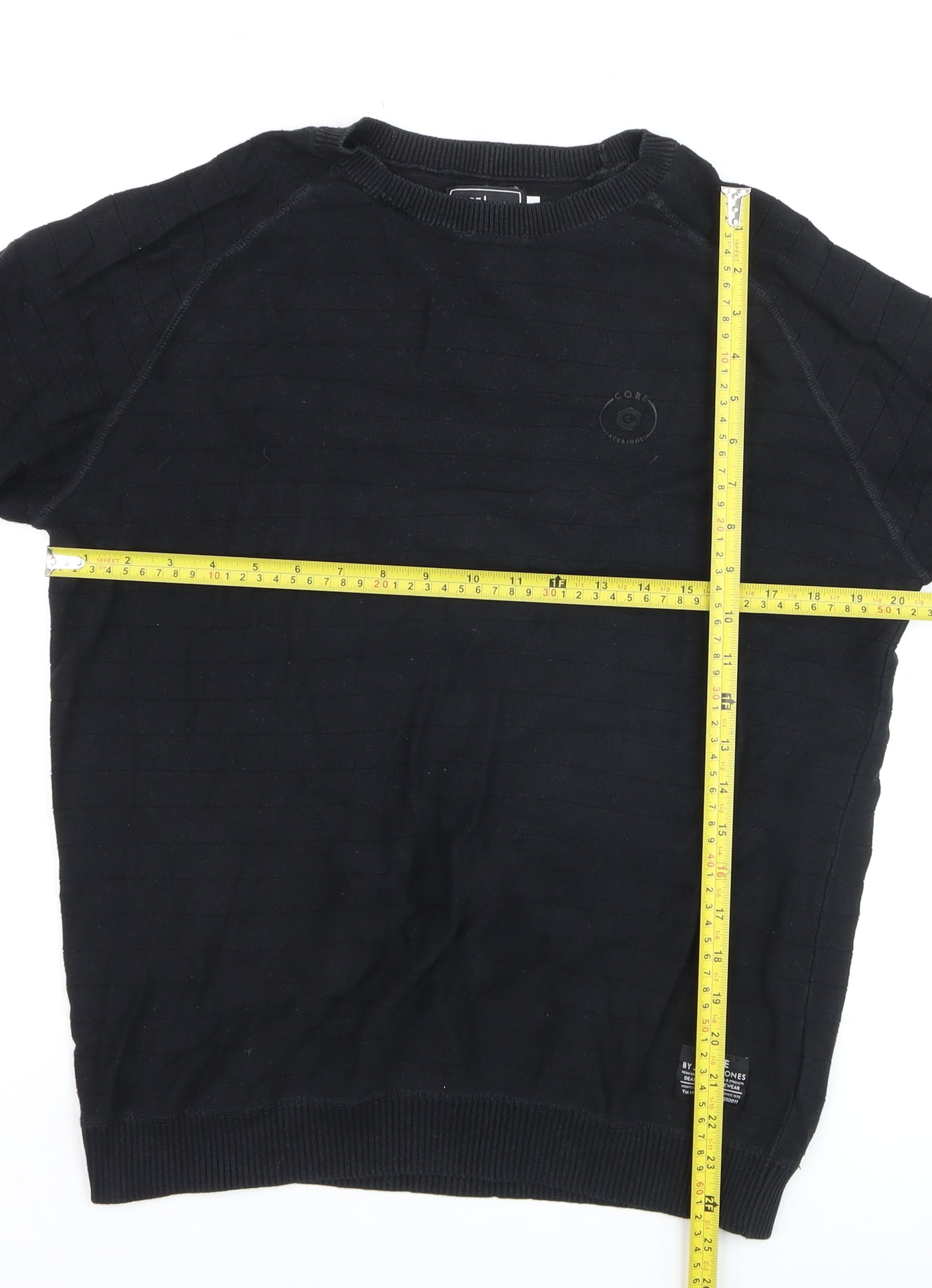 Jack & Jones Men’s Black Cotton Crew Neck Jumper Size L