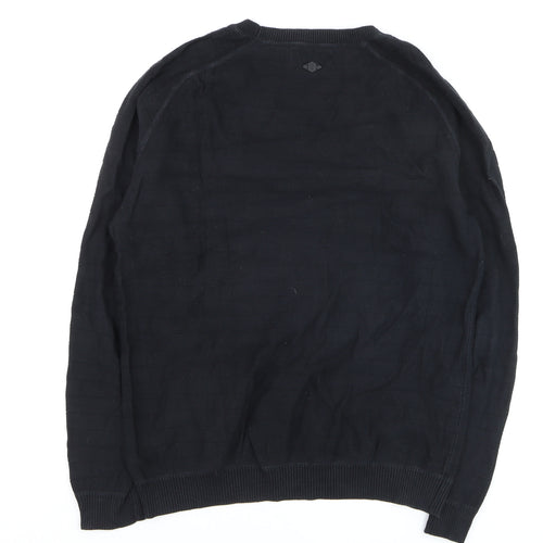 Jack & Jones Men’s Black Cotton Crew Neck Jumper Size L
