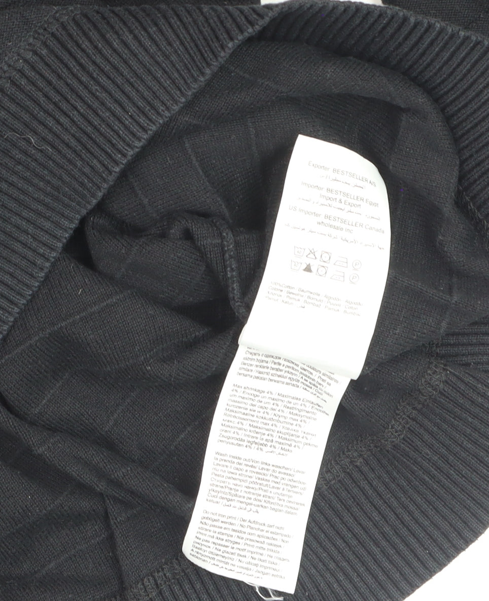 Jack & Jones Men’s Black Cotton Crew Neck Jumper Size L