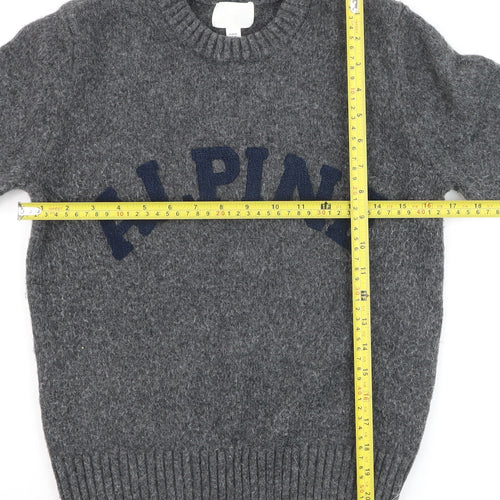 H&M Women Grey Wool Blend Crew Neck Pullover Jumper XS