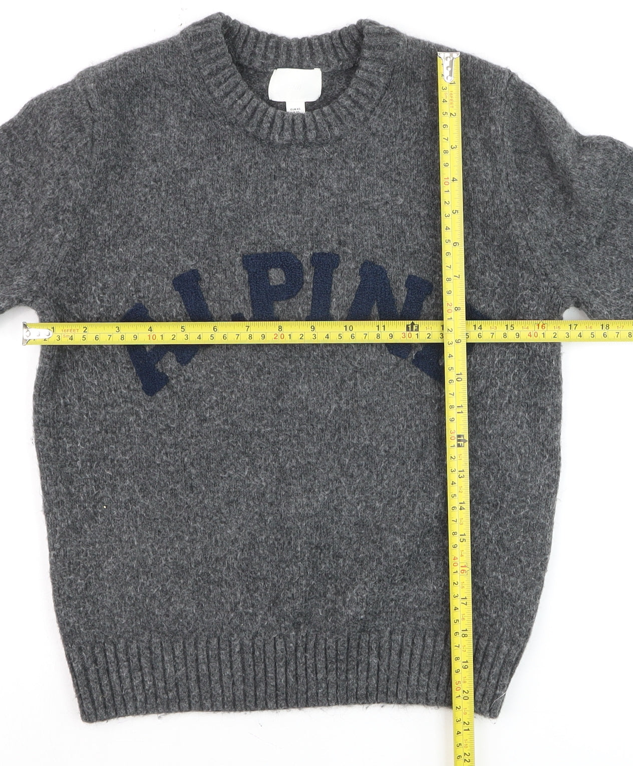 H&M Women Grey Wool Blend Crew Neck Pullover Jumper XS