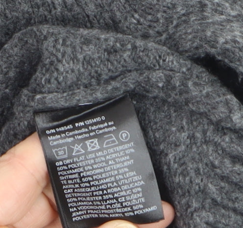 H&M Women Grey Wool Blend Crew Neck Pullover Jumper XS