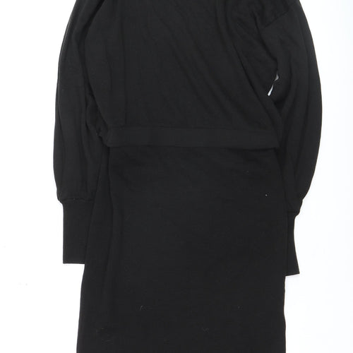 InWear Women’s Black Knit High Neck Long Sleeve Knee Length Sweater Dress L