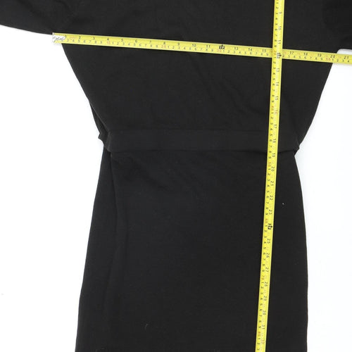 InWear Women’s Black Knit High Neck Long Sleeve Knee Length Sweater Dress L