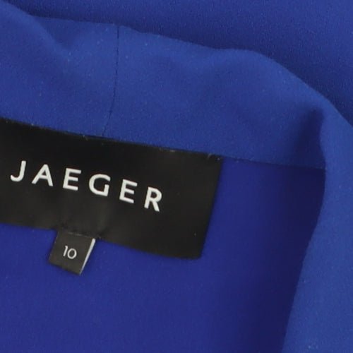 Jaeger Women's Blue Shawl Collar Open Front Blazer UK 10 Polyester