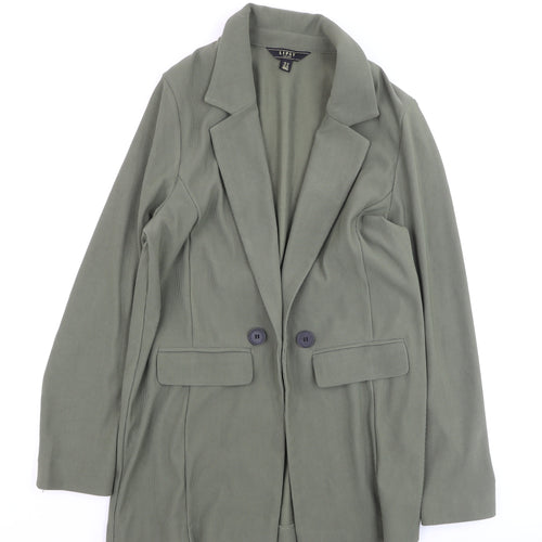 Lipsy Women Green Double-Breasted Blazer UK 12 Regular Fit
