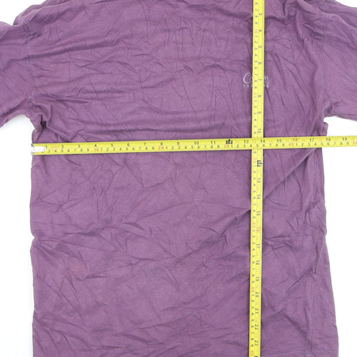 Cotton Traders Women Purple Roll Neck Long Sleeve Cotton Jumper S