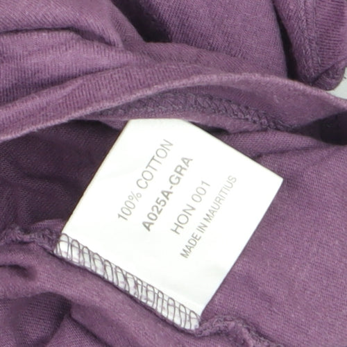 Cotton Traders Women Purple Roll Neck Long Sleeve Cotton Jumper S