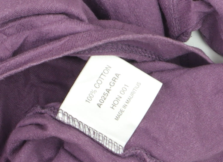 Cotton Traders Women Purple Roll Neck Long Sleeve Cotton Jumper S