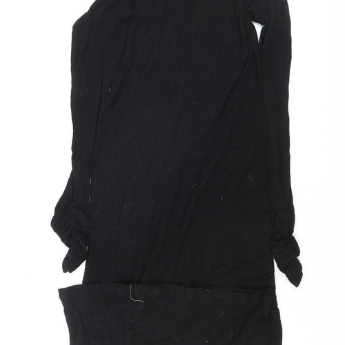 ASOS Women’s Black Roll Neck Long Sleeve Bodycon Midi Dress Size 12
