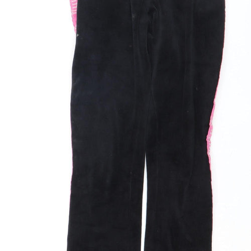 Juicy Couture Girls Black Velour Sweatpants 10-11 Years Drawstring Waist
