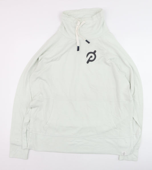 Peloton Men’s Ivory Pullover Sweatshirt M High Neck Logo