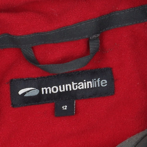 Mountainlife Women's Black Softshell Jacket Size 12 Windproof Lined Outdoor