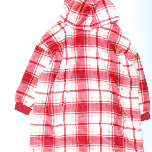 Marks and Spencer Girls Red Check Fleece Hooded Robe 13-14 Years
