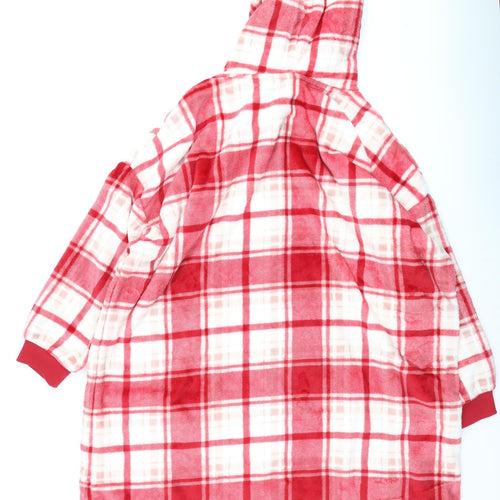 Marks and Spencer Girls Red Check Fleece Hooded Robe 13-14 Years
