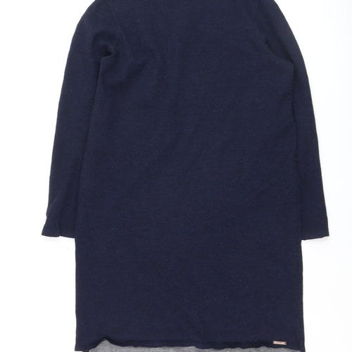 Sweaty Betty Women’s Blue Knit Jumper Dress M High Neck Long Sleeve