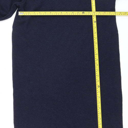 Sweaty Betty Women’s Blue Knit Jumper Dress M High Neck Long Sleeve
