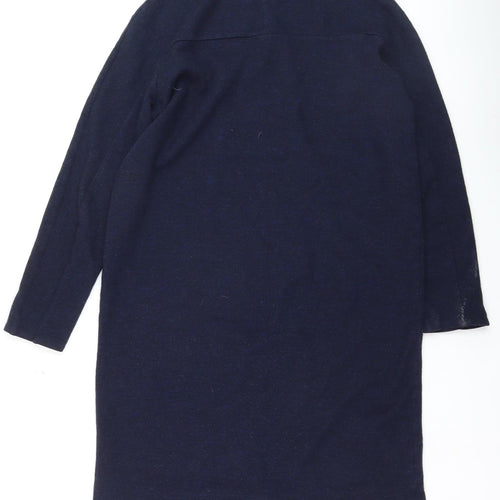 Sweaty Betty Women’s Blue Knit Jumper Dress M High Neck Long Sleeve