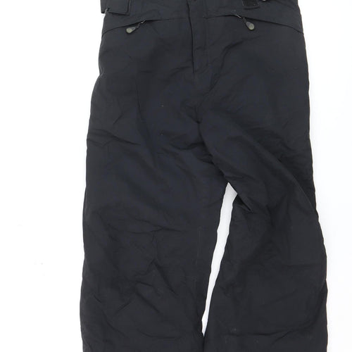Five Seasons Boys Black 16 Years Waterproof Ski Salopettes with Adjustable Straps