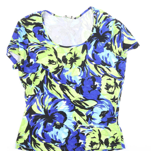 Precis Women’s Multicoloured Floral Viscose Stretch T-Shirt Size S