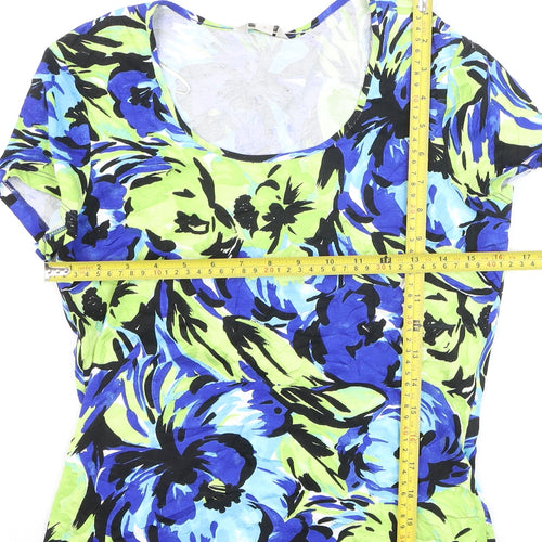 Precis Women’s Multicoloured Floral Viscose Stretch T-Shirt Size S