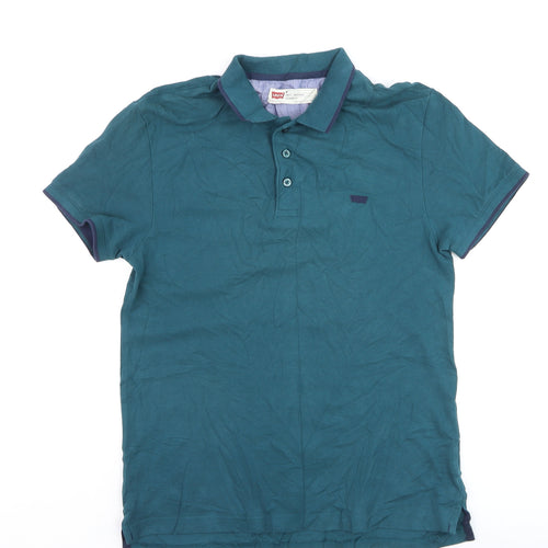 Levi's Men's Blue Slim Fit Cotton Polo Shirt Size M