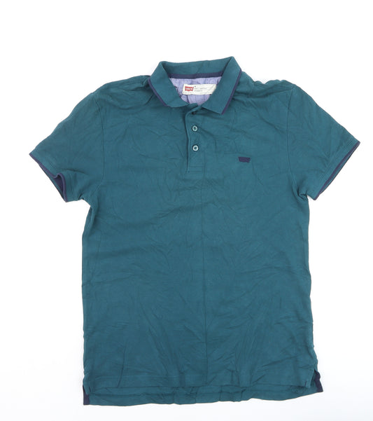 Levi's Men's Blue Slim Fit Cotton Polo Shirt Size M
