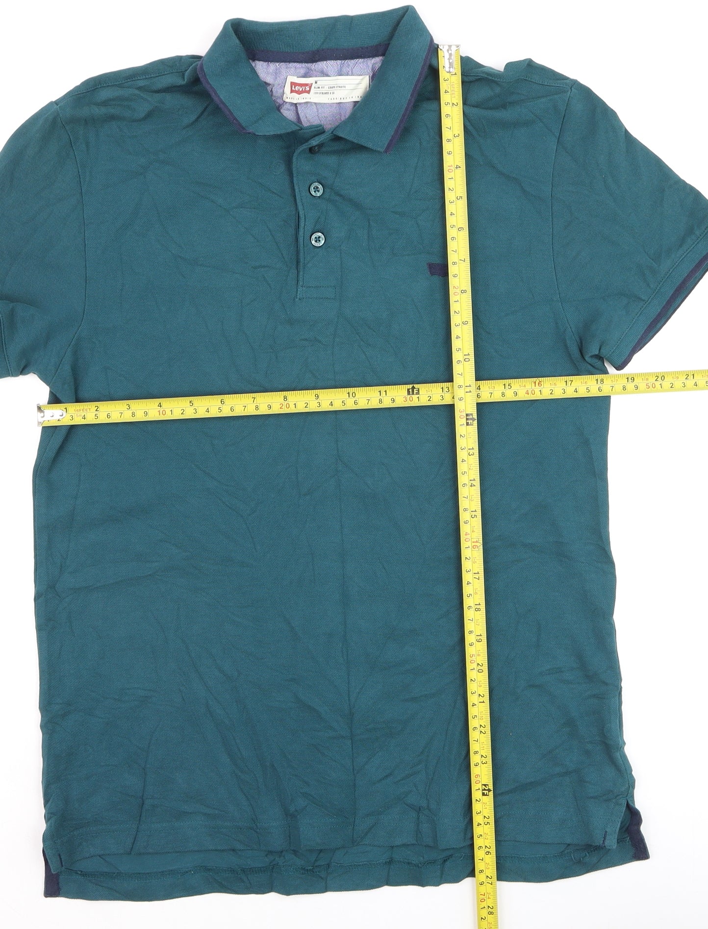 Levi's Men's Blue Slim Fit Cotton Polo Shirt Size M