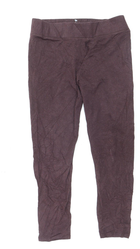 Seasalt Women Brown Size 16 Ankle Leggings Organic Cotton Stretch