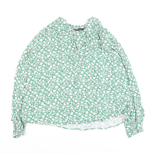 Marks and Spencer Women's Green Floral Tunic Blouse Size 10