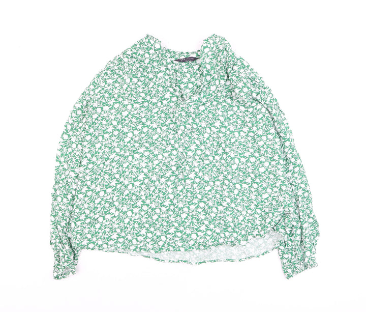 Marks and Spencer Women's Green Floral Tunic Blouse Size 10