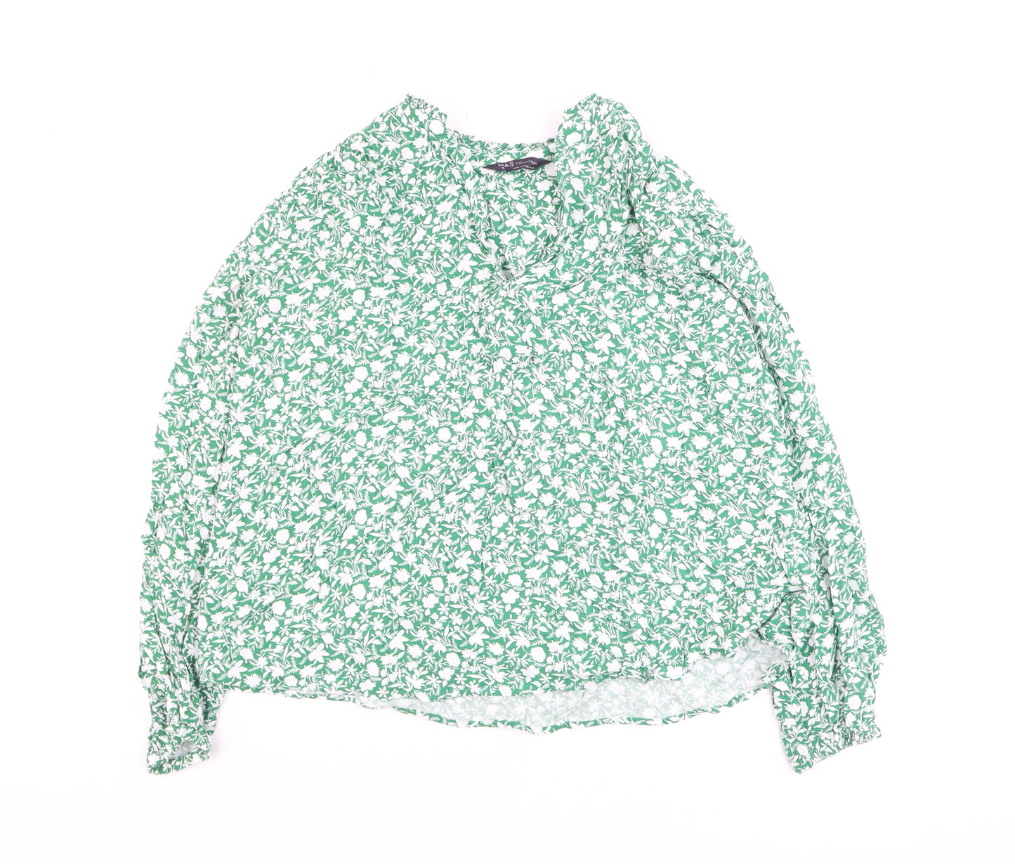 Marks and Spencer Women's Green Floral Tunic Blouse Size 10