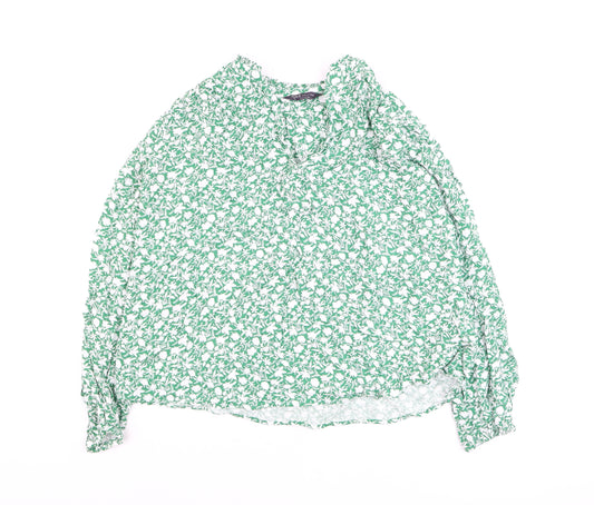 Marks and Spencer Women's Green Floral Tunic Blouse Size 10