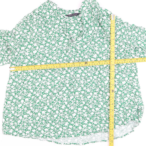 Marks and Spencer Women's Green Floral Tunic Blouse Size 10