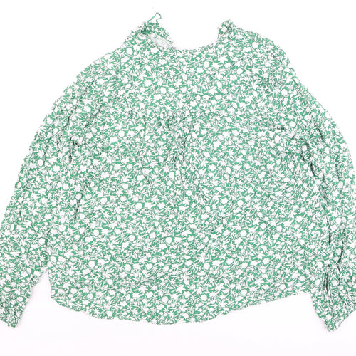 Marks and Spencer Women's Green Floral Tunic Blouse Size 10