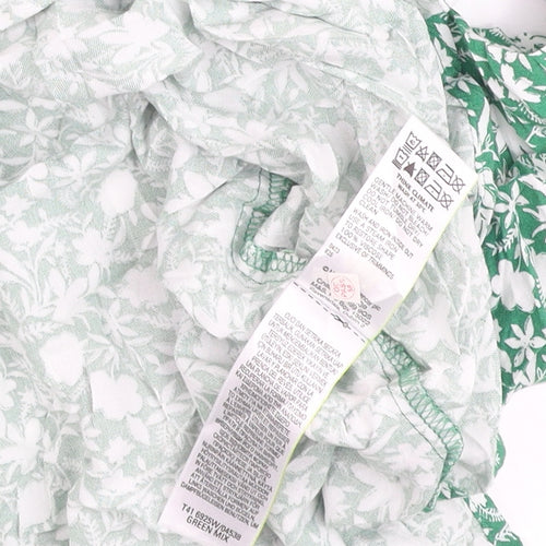 Marks and Spencer Women's Green Floral Tunic Blouse Size 10