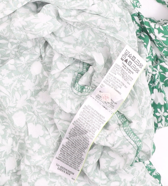 Marks and Spencer Women's Green Floral Tunic Blouse Size 10