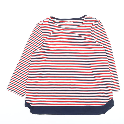 Marks and Spencer Women's Multicoloured Striped Long Sleeve Jersey T-Shirt Size 16