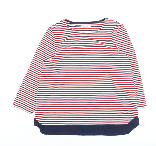 Marks and Spencer Women's Multicoloured Striped Long Sleeve Jersey T-Shirt Size 16