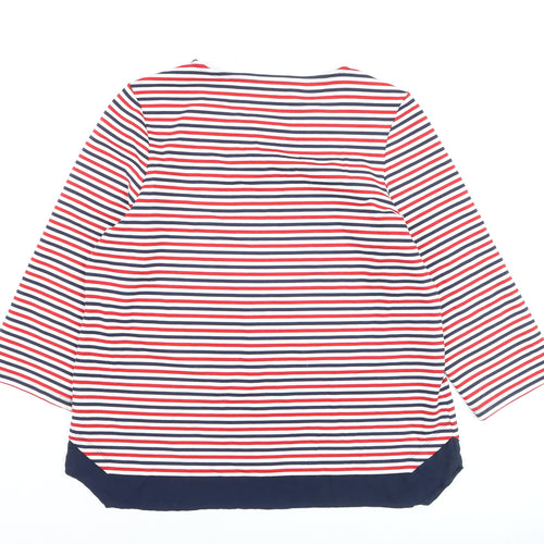 Marks and Spencer Women's Multicoloured Striped Long Sleeve Jersey T-Shirt Size 16